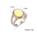 Ovaler Siegelring 18K vergoldet mit silbernem Seilband und 1,4 cm x 1,6 cm Ringkopf - US 6 / Gold und Silber Zweifarbig