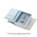 Blue flip-top book-shaped jewelry box with gold pendant necklace and ring set - Leatherette Paper / Large Leatherette Paper Set Box / Large Sky Blue