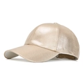 Fashionable snakeskin texture baseball cap in champagne gold with metallic PU finish - Beige