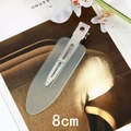 Mattgraue 8cm spurenlose Entenschnabel-Haarklammer mit silberner Metallbasis auf Magazin - 31# Haarspange Ohne Knicke / 8cm / Transparentes Grün