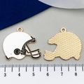 Pendentifs casque de football américain en alliage doré avec émail noir et blanc - Casque Blanc (21724)