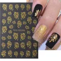 Self-adhesive gold fireworks nail art stickers with 3D metallic texture, item STZ-CS266 - STZ-CS266 Gold Fireworks