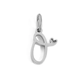 Polished silver stainless steel letter O pendant with a small heart and hanging ring - Letter O / Silver