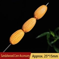 Pendentif maïs en bois de santal pour bijoux, finition bois naturel, taille 25x15mm - Style de Maïs en Bois de Santal