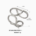 Silver stainless steel hollow oval geometric ring with adjustable design and 1.8cm width - Oval Hollow Style / Silver