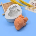 3D anatomical heart silicone mold for Halloween chocolate baking and DIY crafts - Anatomical Heart Shape (358) / Light Gray