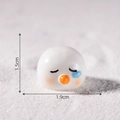 Miniature resin white bird figurine with blue teardrop detail, size 1.5cm by 1.9cm - 9# Crying