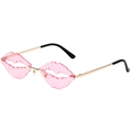 Montura Dorada Lentes Rosas