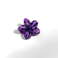 Dark purple frangipani hair claw with leopard print texture and glossy finish - Frangipani Hair Clip / 4x3.6x2.6CM / Purple Leopard