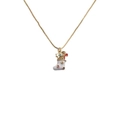 Collier chaussette de Noël doré avec motifs en émail coloré et détails en zircon - Chaussette de Noël Blanche