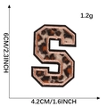 Leopard print letter S embroidery patch with gold trim, 6cm height clothing accessory - Letter S