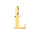 Polished gold initial L pendant with connector loop for personalized DIY jewelry making - Letter L (Gold)