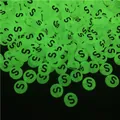 Glow-in-the-dark acrylic alphabet bead with letter S for DIY bracelet and necklace making - Letter S (100Pcs/Pack)