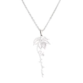 Custom silver stainless steel flower name necklace with Sophia engraving for women - Steel Color (CS00282)
