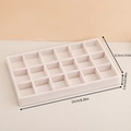 Beige velvet jewelry organizer tray with 18 compartments for drawer storage, 21x12.5x2.4cm - 18 Grids / Beige