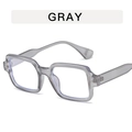 Modern square frame sunglasses with transparent gray finish and anti-slip temples - Transparent Grey Frame Clear Lens