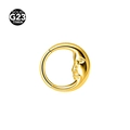 Solid G23 titanium gold crescent moon face seamless hoop ring for nose or ear piercing - 1.2x8mm / Face Gold