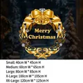 Golden Christmas wreath static window sticker size chart showing various dimensions - Small (40*45CM)