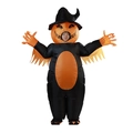 Adult inflatable Halloween pumpkin costume with wizard hat and orange polyester fabric - Pumpkin Witch / One Size