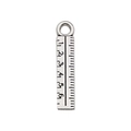 Silver-toned alloy ruler pendant with numerical 1-6 scale markings for jewelry making - Straight Ruler