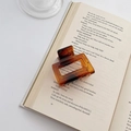 Matte coffee brown oversized shark hair claw clip for women in tortoiseshell finish - 5cm / Amber