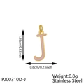 Macro detail of a pink enamel letter J charm in stainless steel with exact measurements - Letter J-Pink