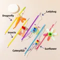 Set de varitas para gatos con diseños de libélula, insecto y mariquita - Libélula de lentejuelas vara de color