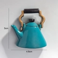 Nordic mini teapot fridge magnet in peacock green with gold handle, 5cm x 4.8cm size - Kettle