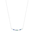 Elegante Halskette aus S925 Sterlingsilber mit buntem Zirkonia-Anhänger für Damen - 925er Silber / Gold