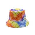 Colorful 3D tie-dye bucket hat with double-sided design and reinforced brim stitching - Orange Yellow Purple Blue Color (03)