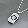 Collier élégant avec pendentif rectangulaire ajouré en acier inoxydable argenté - Lettre O / Argent
