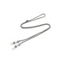 Chaîne de lunettes minimaliste en métal argenté avec texture perles carrées - Argenté