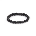 Minimalist 8mm black lava stone beaded bracelet with natural porous texture and matte finish - 8mm / Lava Stone