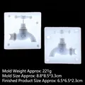 Translucent white silicone faucet mold for cake decorating, weighs 221g and measures 8.8cm - Clear