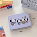 Purple rectangular tin box with cute cartoon dogs for jewelry and sticker storage - 4# Dog Roll Call