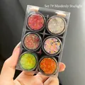 Set 7 Maiden Starlight glitter gel eye shadow with multi-color sequins for stage makeup - Set 7# Girlish Starlight
