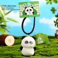 Cute panda keychain figure with black bead chain and grid packaging, 6.8cm height variant - Panda - Small