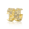 Exquisite gold-plated heart-shaped hoop earrings with micro-paved sparkling zircon stones - 28-Gold Pave Stacked Heart Huggie / Gold