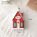Christmas candy house resin ornament in red and green colors for festive tree decoration - Candy House (ZXC-006)