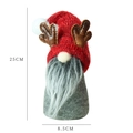 Red knitted Christmas gnome doll with antlers, dimensions 25cm height and 8.5cm width - Red Hat Antler Rudolph Grey
