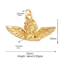 Detailed view of a gold angel pendant showing dimensions 10mm height and 22mm width - Cupid Figure / Gold