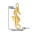 Golden seahorse pendant in stainless steel with 3.0cm height and 1.2cm width measurements - Seahorse / Gold