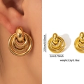Gold Vintage Triple Hoop Earrings ZJGE0733