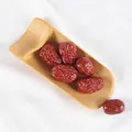 Realistic PVC artificial red dates in bamboo tray with detailed skin texture and sizes - Red Dates (500g)