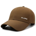 Casquette de baseball marron avec logo RUIEE brodé et design structuré à six pans - Café