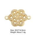 Zirconia encrusted flower pendant in golden finish for custom jewelry making - Gold Celtic Knot Micro-Pave (L0025-A)