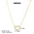 Dettaglio della collana con cuore, dimensioni 17,5 mm x 13,6 mm e lunghezza totale 45 cm - Stile a Cuore (YYN023331)