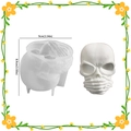 Skull silicone mold for resin or wax with dimensions of 3.54 inches for DIY crafts - Speak No Evil / Covering Mouth Skull