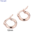 12mm rose gold hoop earrings in polished stainless steel for a minimalist fashion look - 12mm (KE102867-WGJM) / Rose Gold