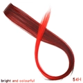 Straight hair extension piece with bright red and black gradient synthetic fiber - Black Red Gradient (54H)
